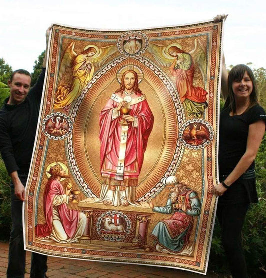 Jesus God CL05100302MDF Sherpa Fleece Blanket