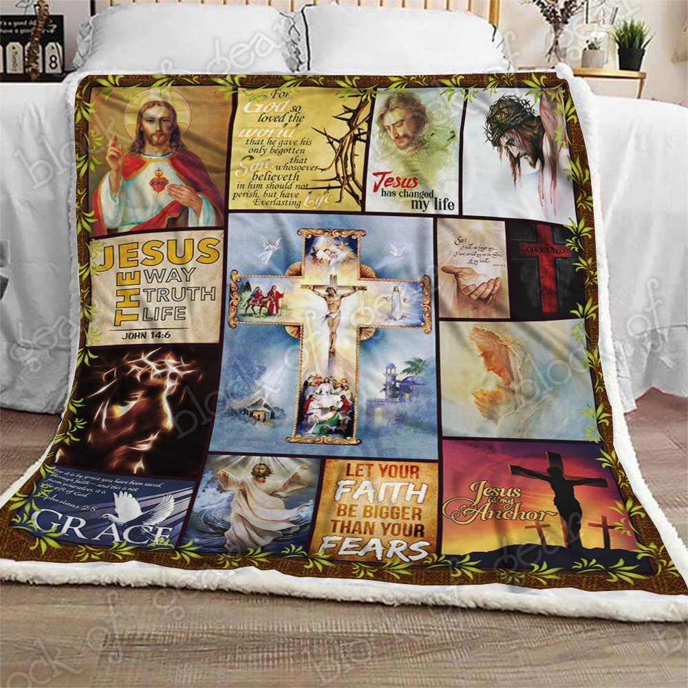 Jesus Has Changed My Life CL180956MDF Sherpa Fleece Blanket