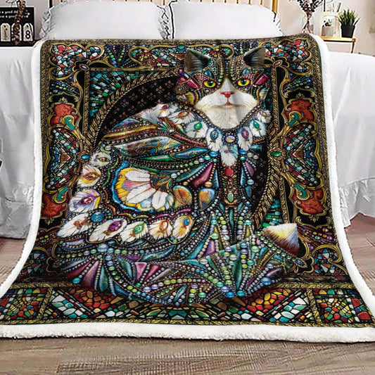 Jeweled Cat NP1810159F Sherpa Fleece Blanket