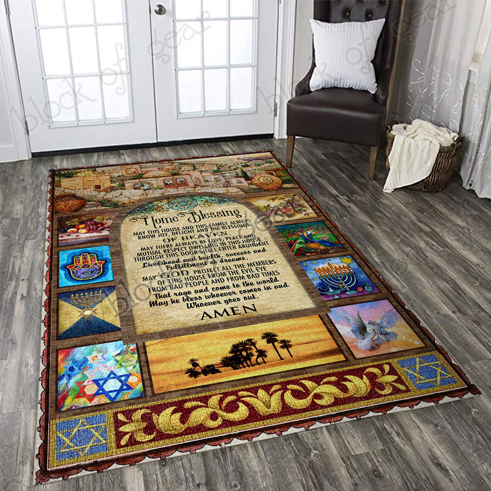 Jewish Home Blessing CL190979MDR Rug