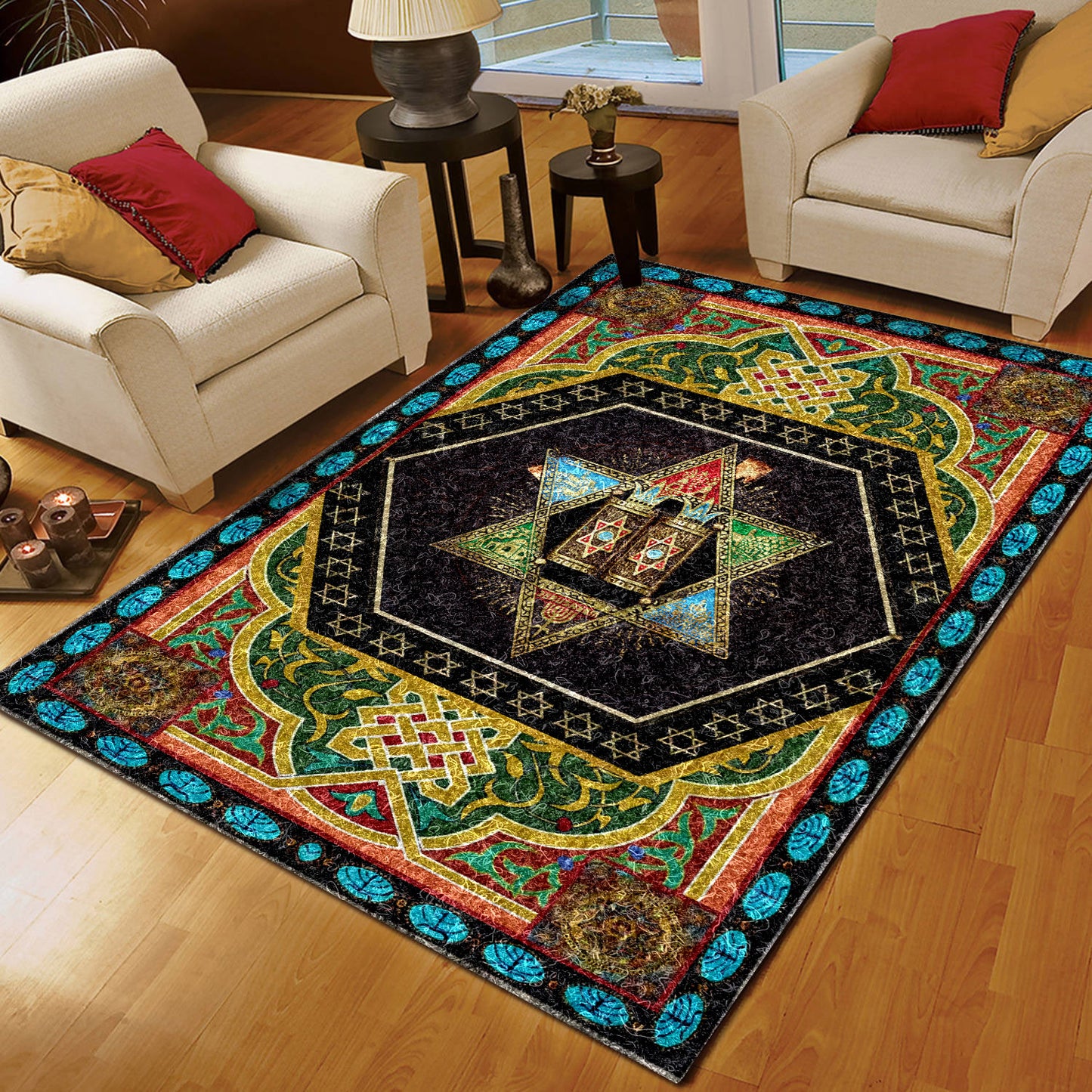Jewish Star Of David CL170990MDR Rug