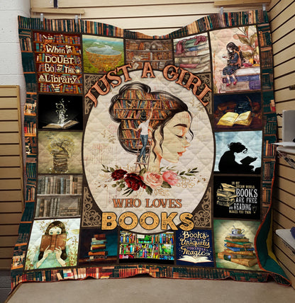 Just A Girl Who Loves Books Quilt Blanket TL170202