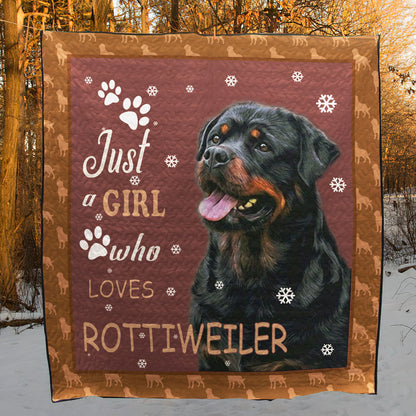 Just A Girl Who Loves Rottweiler CLA2911146Q Quilt Blanket