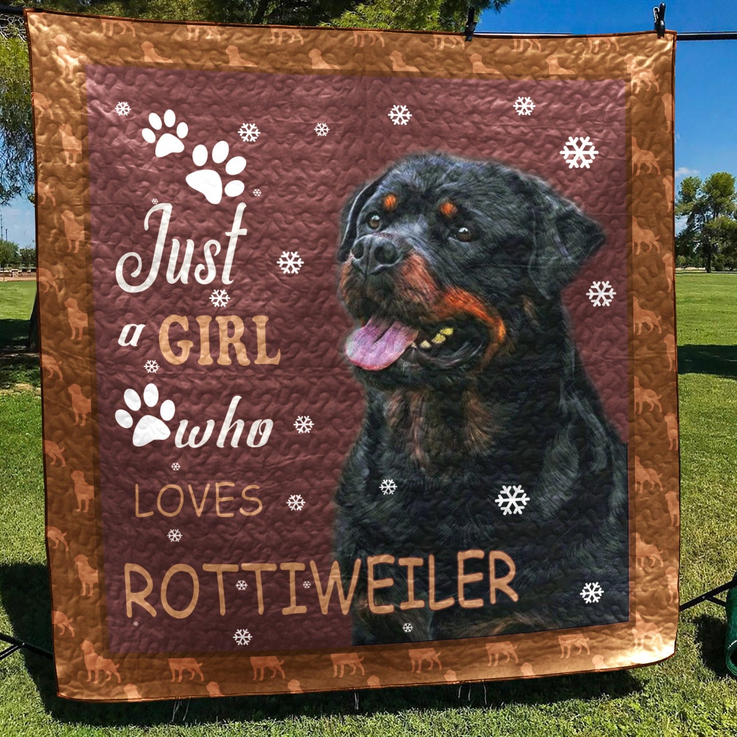 Just A Girl Who Loves Rottweiler CLA2911146Q Quilt Blanket
