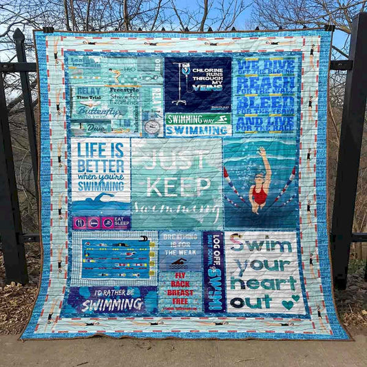Just Keep Swimming CLT150636 Quilt Blanket