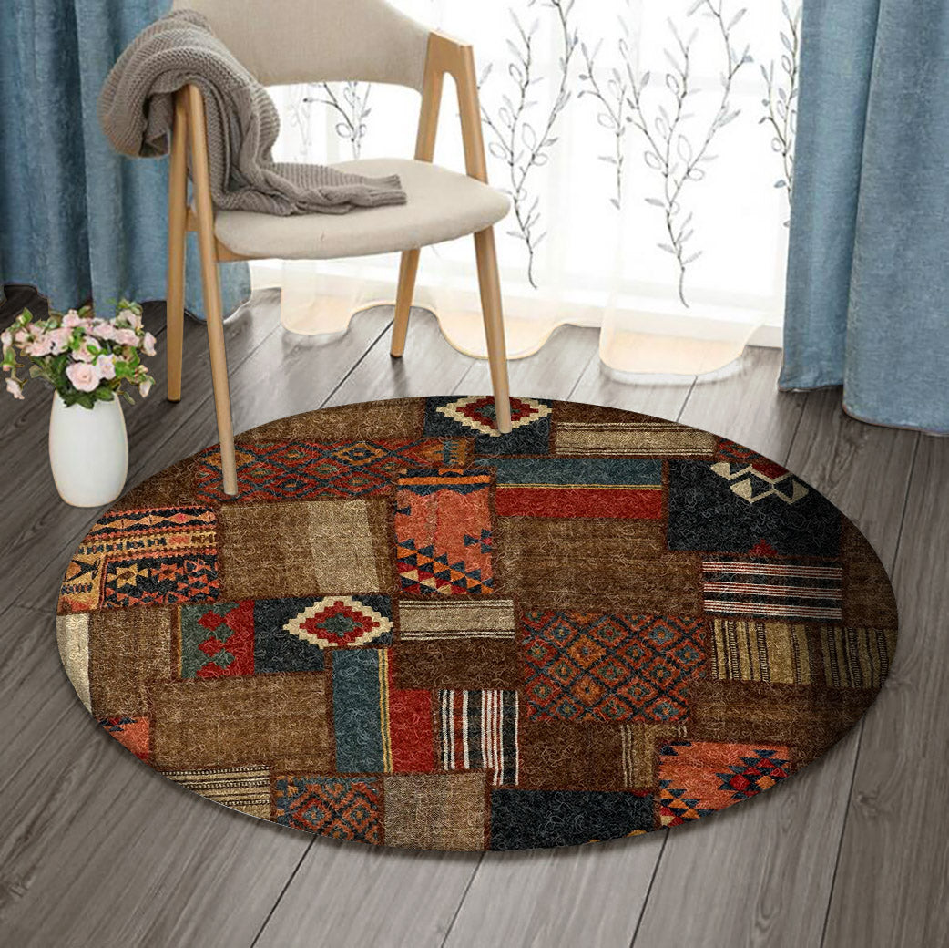 Kelim Patchwork DN1610159RR Round Area Rug