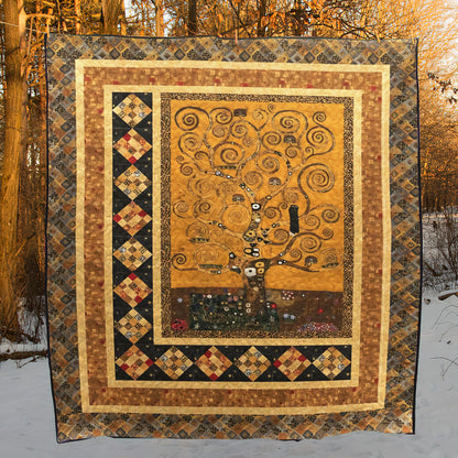 Klimt Gilded Tree CL24100160MDQ Quilt Blanket