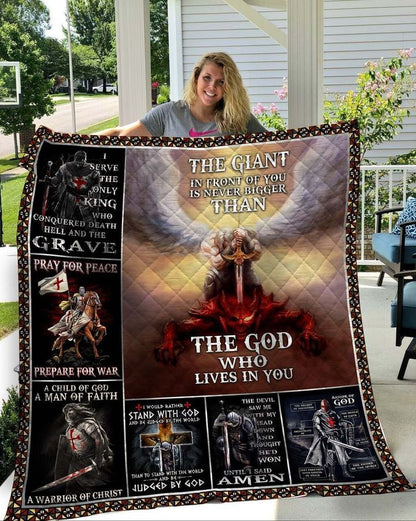 Knight Templar The Giant Is Never Bigger Than The God 3d CLH0811222Q Quilt Blanket