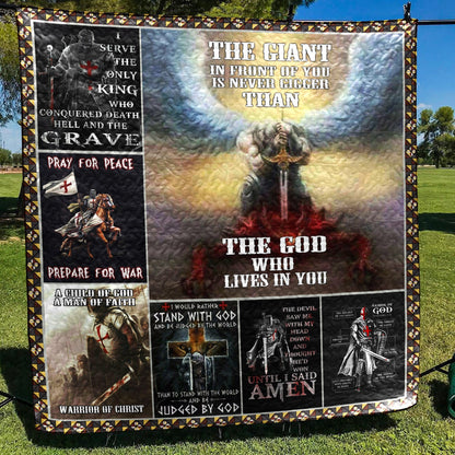 Knight Templar The Giant Is Never Bigger Than The God 3d CLH0811222Q Quilt Blanket