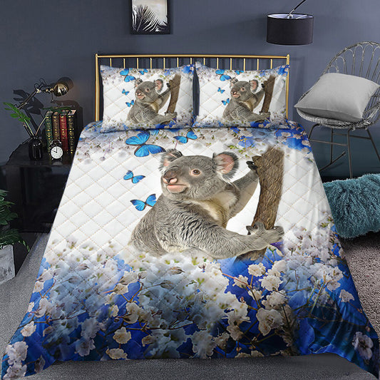 Koala With Butterflies Quilt Bedding Set TL180902