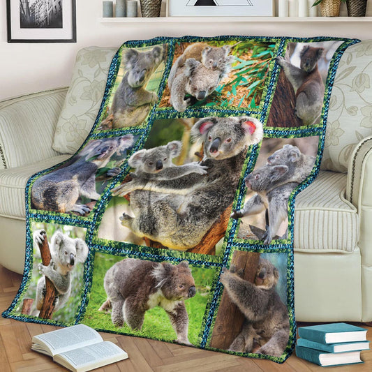 Koala 3D CLA21100935F Sherpa Fleece Blanket