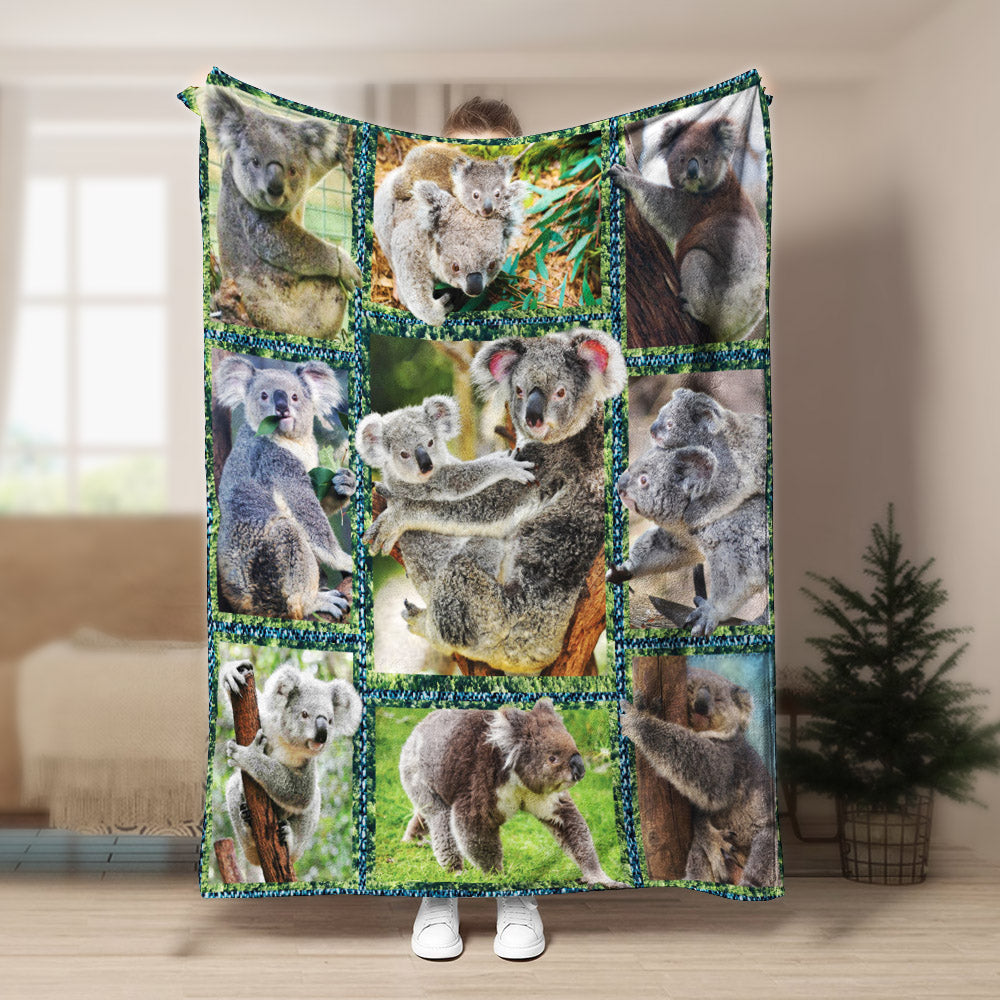 Koala 3D CLA21100935F Sherpa Fleece Blanket