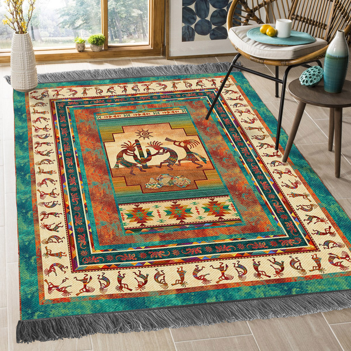 Kokopelli Native American HN1710083O Decorative Floor-cloth