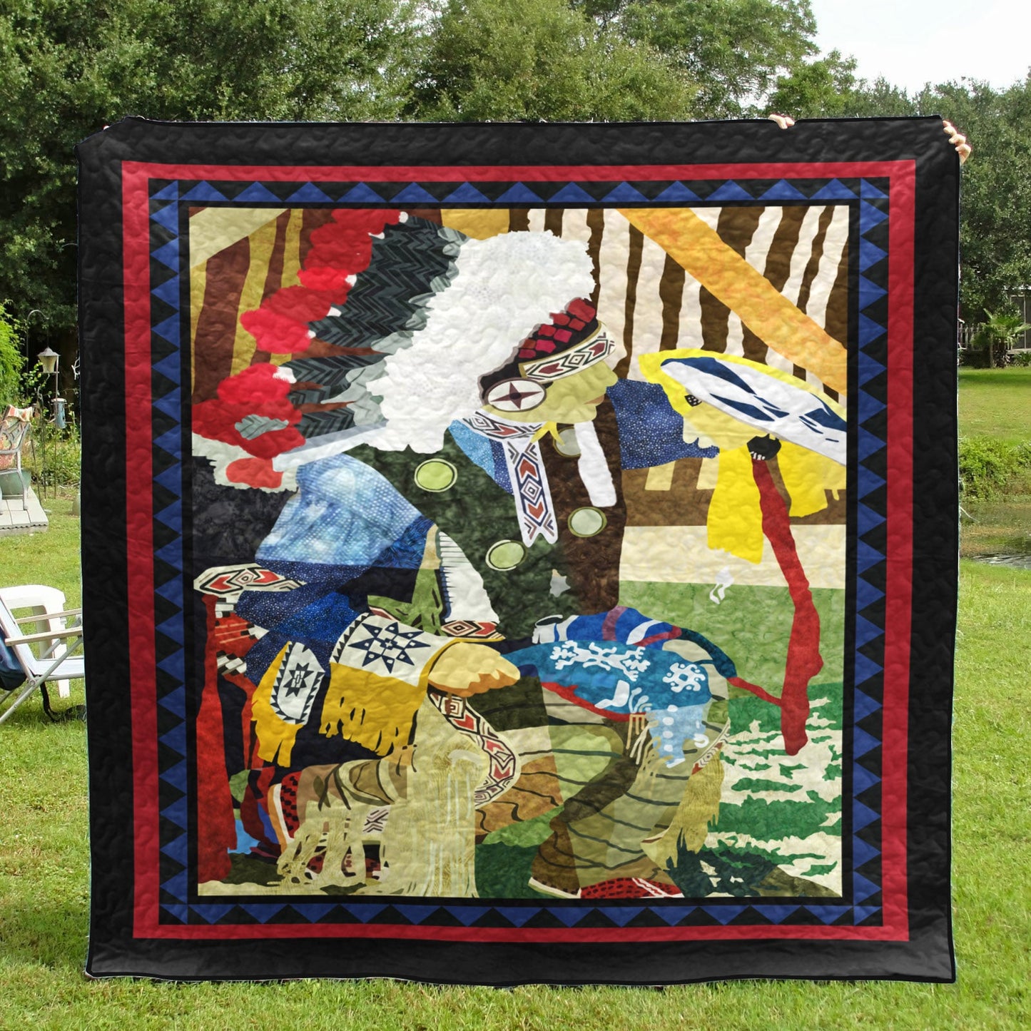 Koshare Indian Dancer CLA0111469Q Quilt Blanket