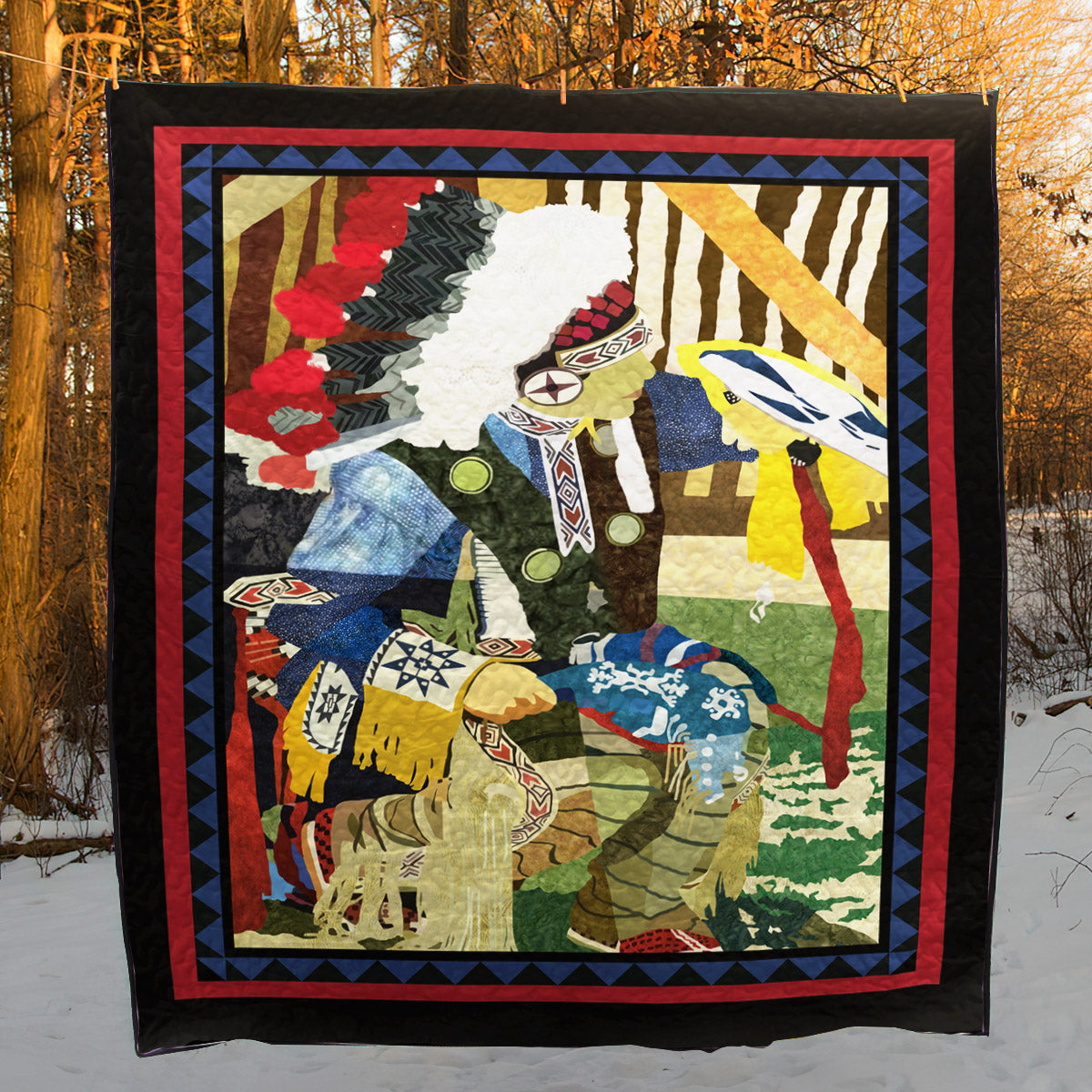 Koshare Indian Dancer CLA0111469Q Quilt Blanket