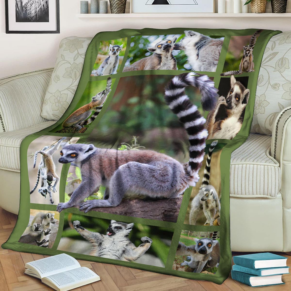 LEMUR CLA21100898F Sherpa Fleece Blanket