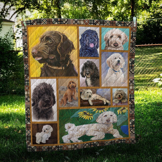 Labradoodle Sunflower CL10100170MDQ Quilt Blanket