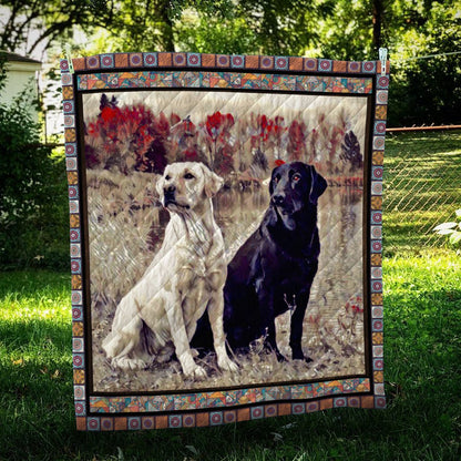 Labrador Couple CL10100172MDQ Quilt Blanket