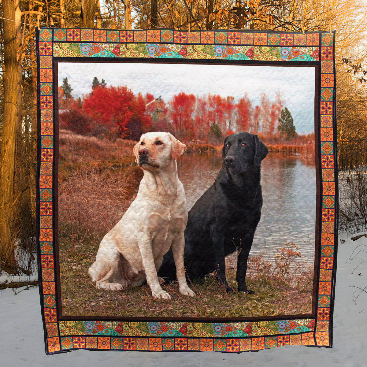 Labrador Couple CL10100172MDQ Quilt Blanket