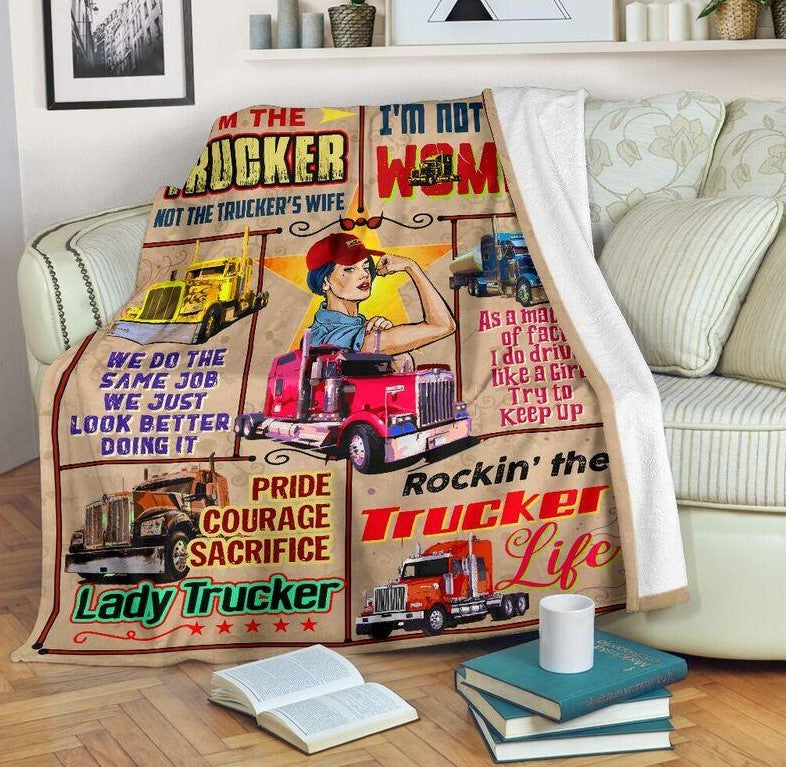 Lady Trucker CLA1412449F Sherpa Fleece Blanket