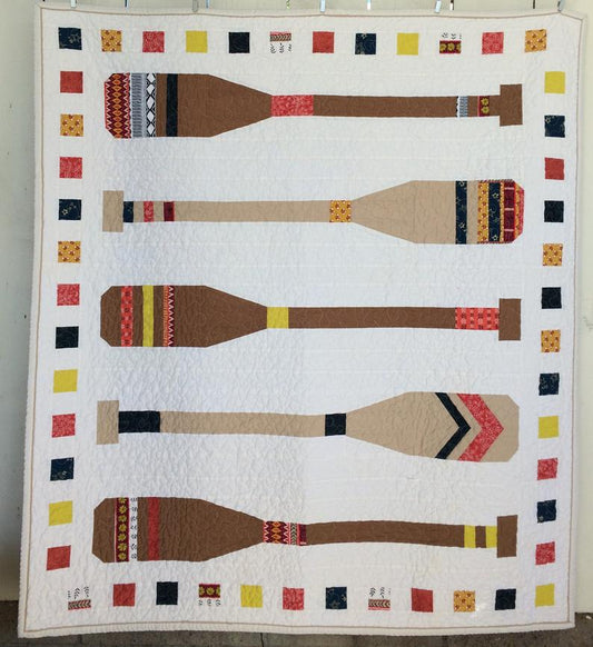 Lake House Vintage Paddle CLA2111410Q Quilt Blanket