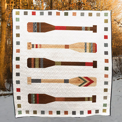 Lake House Vintage Paddle CLA2111410Q Quilt Blanket
