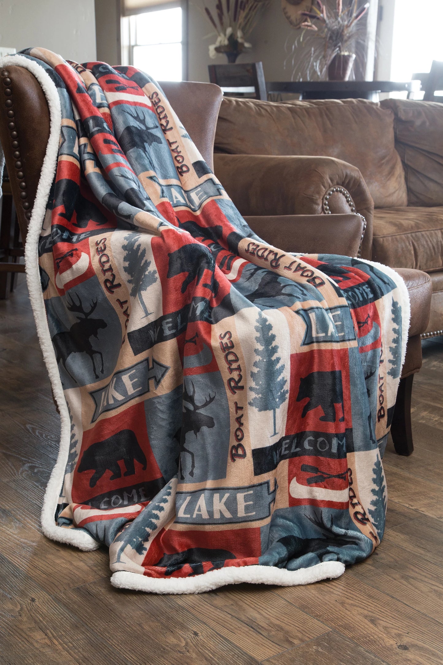 Lake House CLP1010059T Sherpa Fleece Blanket