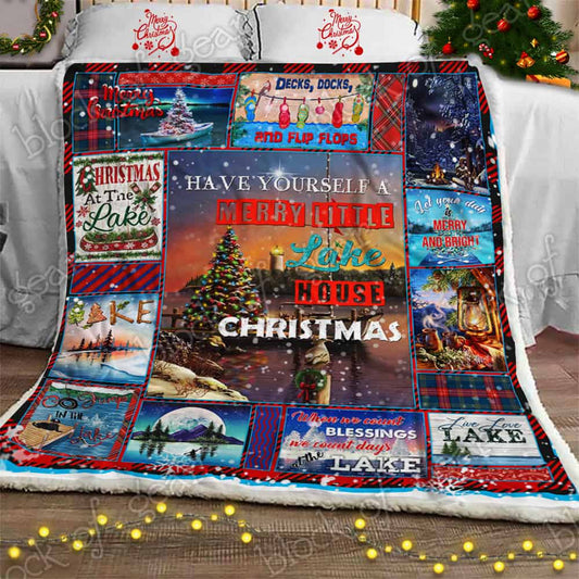 Lake House Christmas CL11100110MDF Sherpa Fleece Blanket