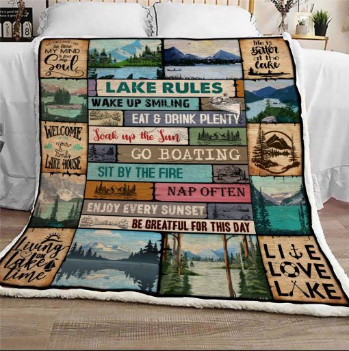 Lake Rules Kayak CL05120234MDF Sherpa Fleece Blanket