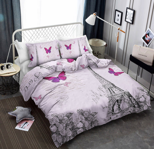 Landscape Butterfly Four Piece Polyester CLA22100593B Bedding Sets
