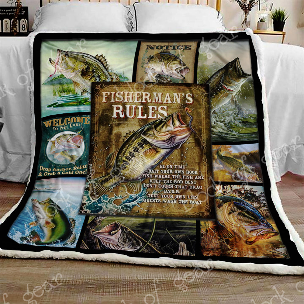 Largemouth Bass CL301146MDF Sherpa Fleece Blanket