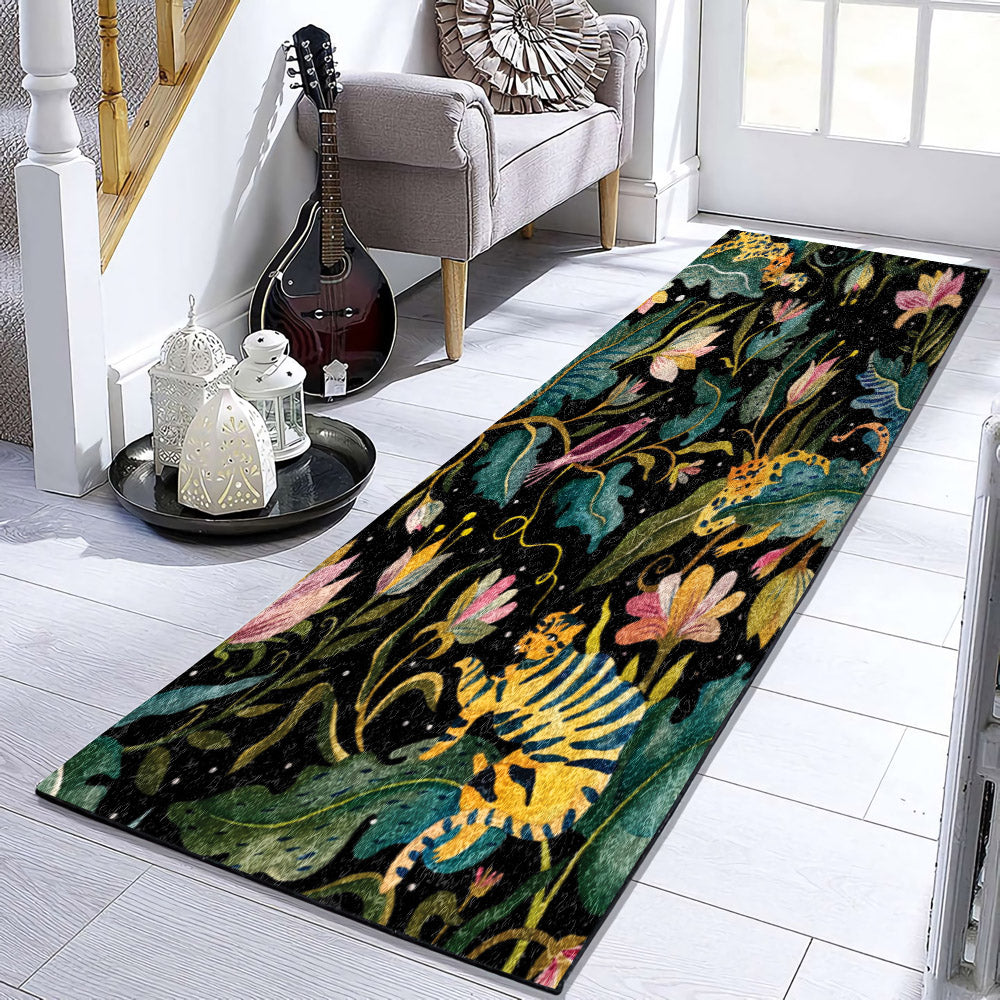 Leopard Bird Flower DV081055RU Runner Rug
