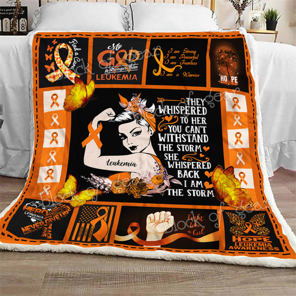 Leukemia Warrior CL281012MDF Sherpa Fleece Blanket