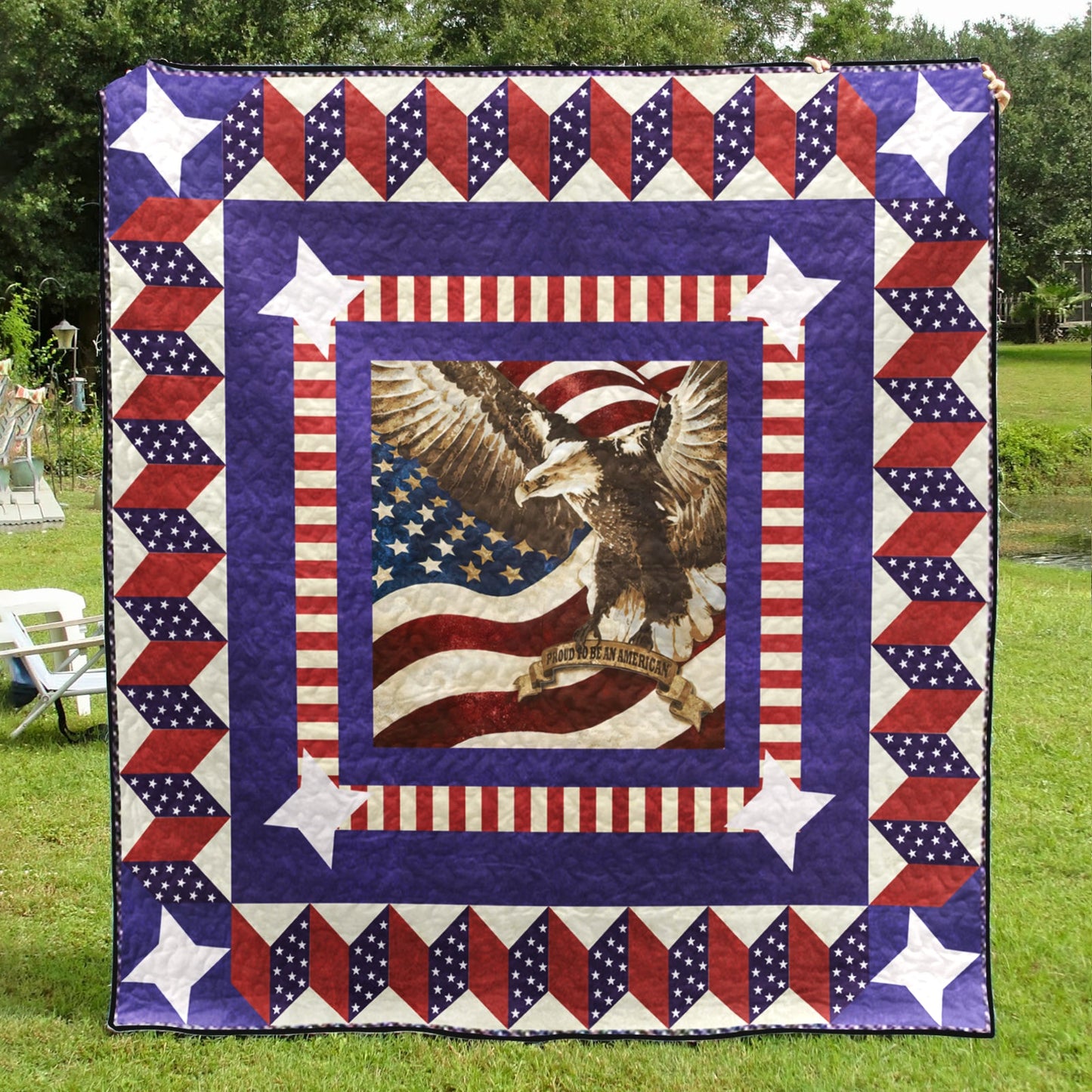 Liberty Square Patriotic Quilt Blanket MT080610D