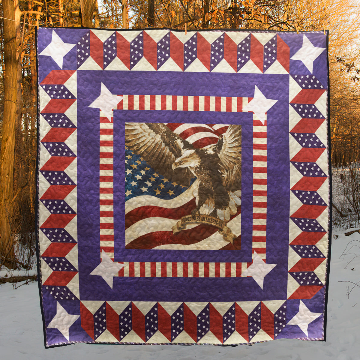 Liberty Square Patriotic Quilt Blanket MT080610D