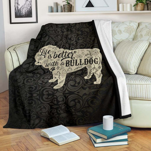 Life Is Better With A Bulldog CLA01110777F Sherpa Fleece Blanket