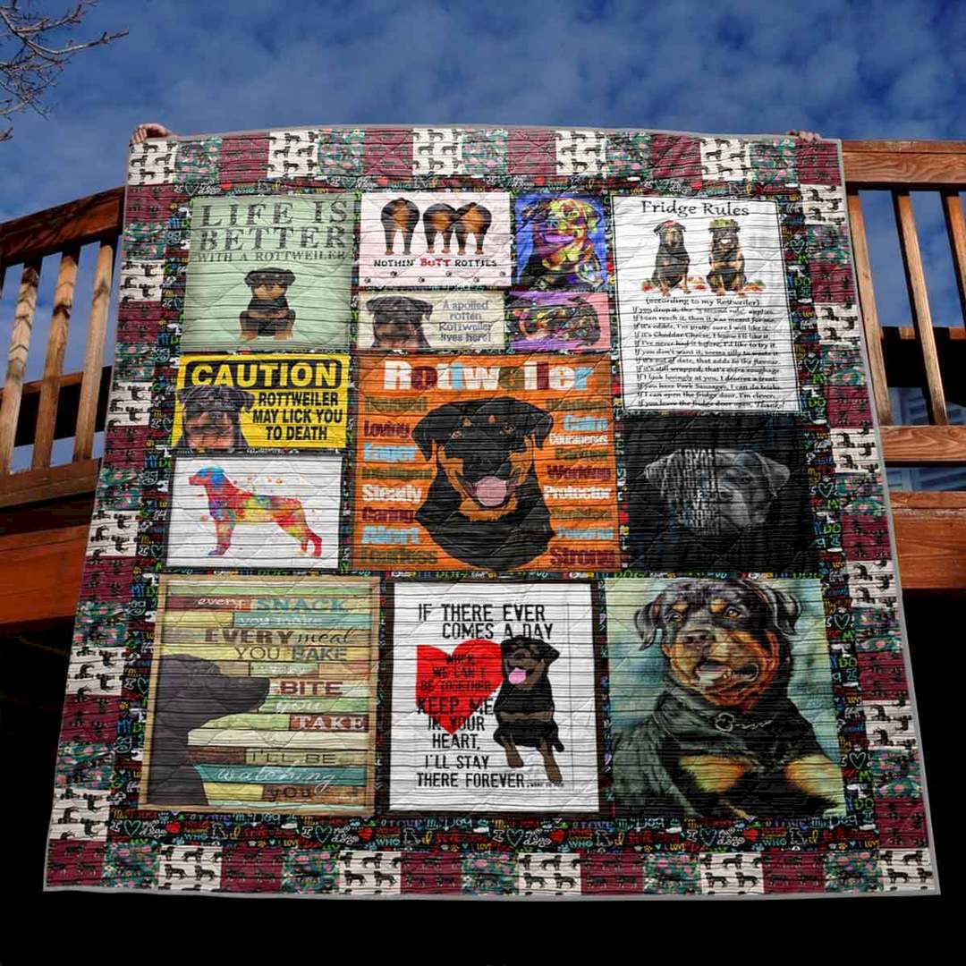 Life Is Better With A Rottweiler CLT180640 Quilt Blanket