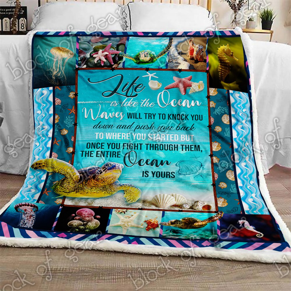 Life Is Like The Ocean CL2709269MDF Sherpa Fleece Blanket