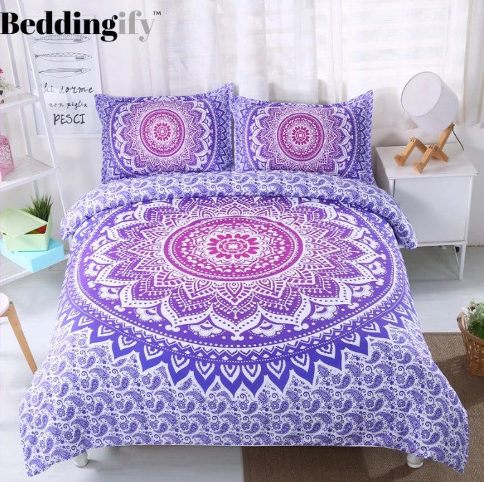 Light Purple Mandala Pattern CLH1510127B Bedding Sets