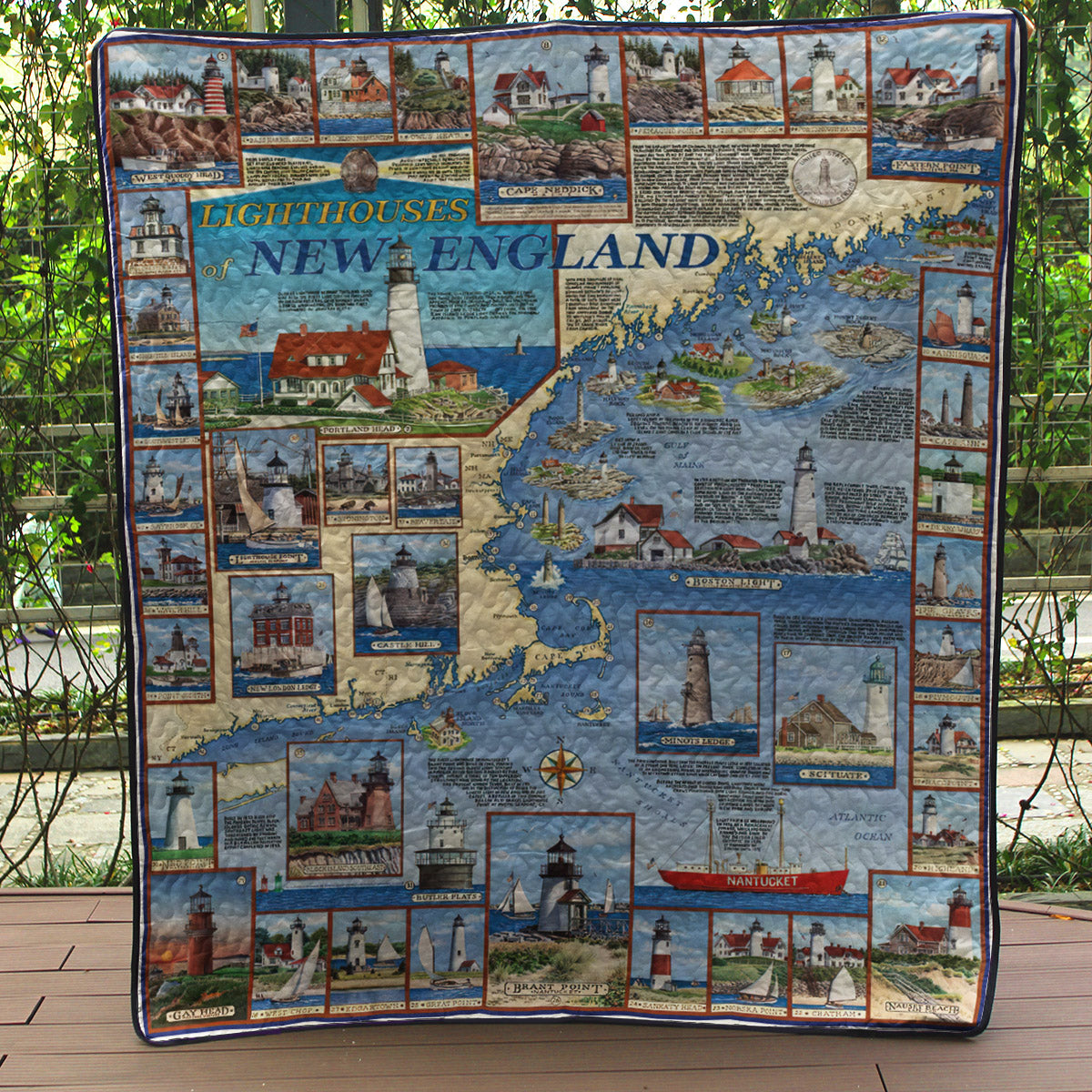Lighthouse Of New England Quilt Blanket MN021102