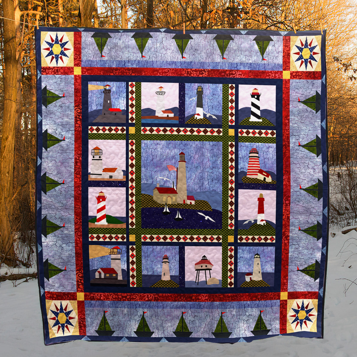 Lighthouse Quilt Blanket HM281002T