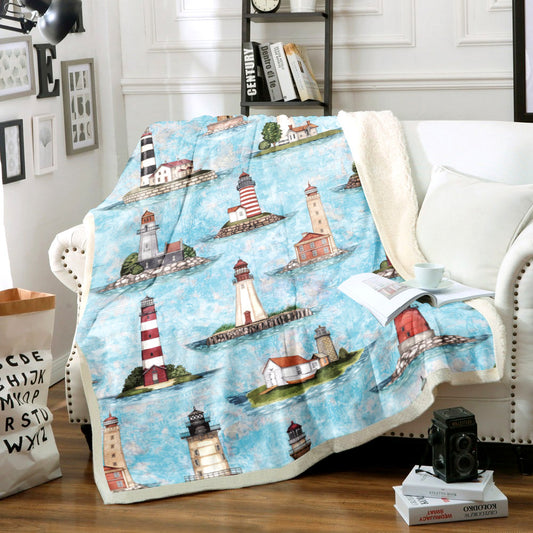 Lighthouses And Boats NN2111077TT Sherpa Fleece Blanket