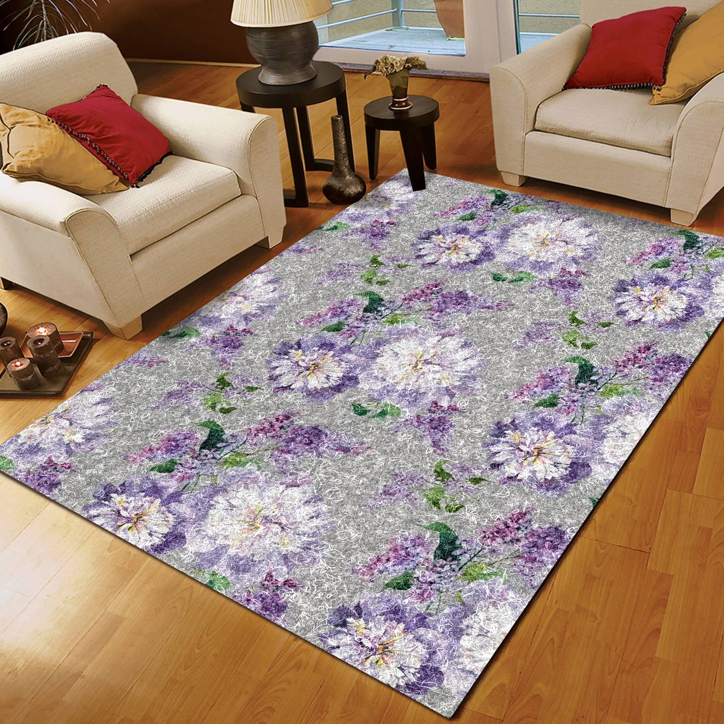 Lilac Pattern Print Design CLA1910513R Rug