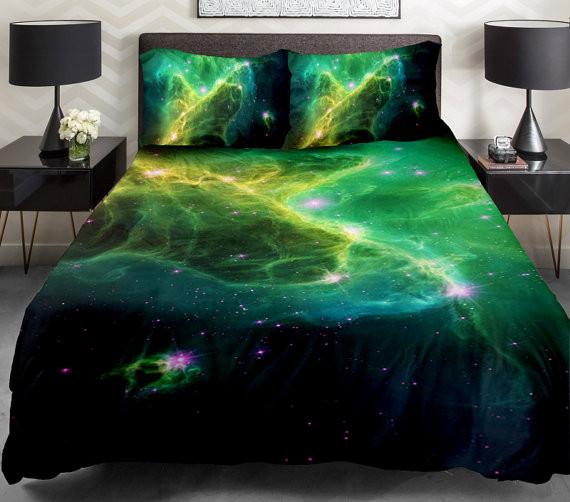 Lime Green Galaxy CLM1511265B Bedding Sets