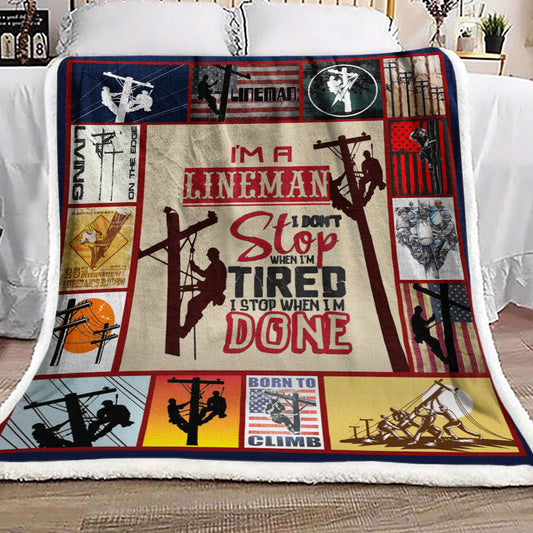Lineman BT1610244F Sherpa Fleece Blanket