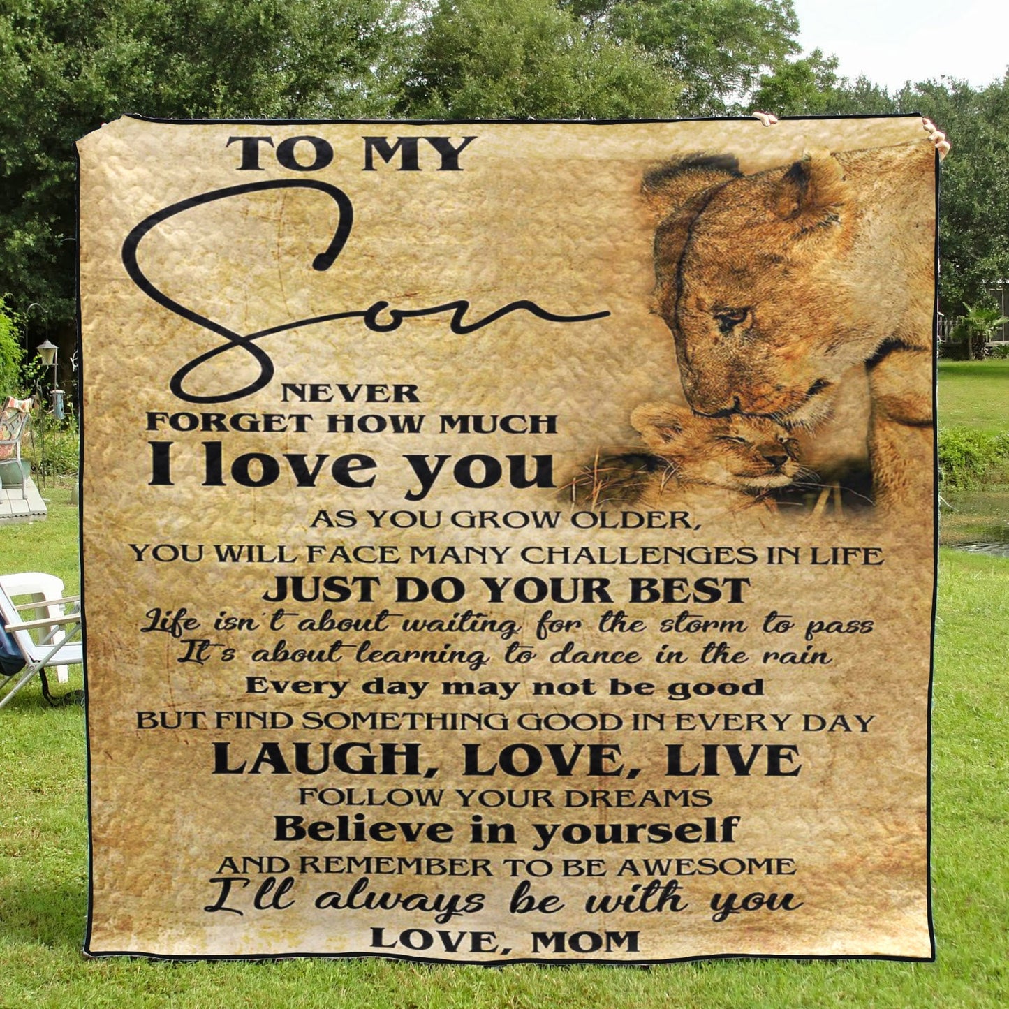 Lion To My Son From Mom CL16110777MDQ Quilt Blanket