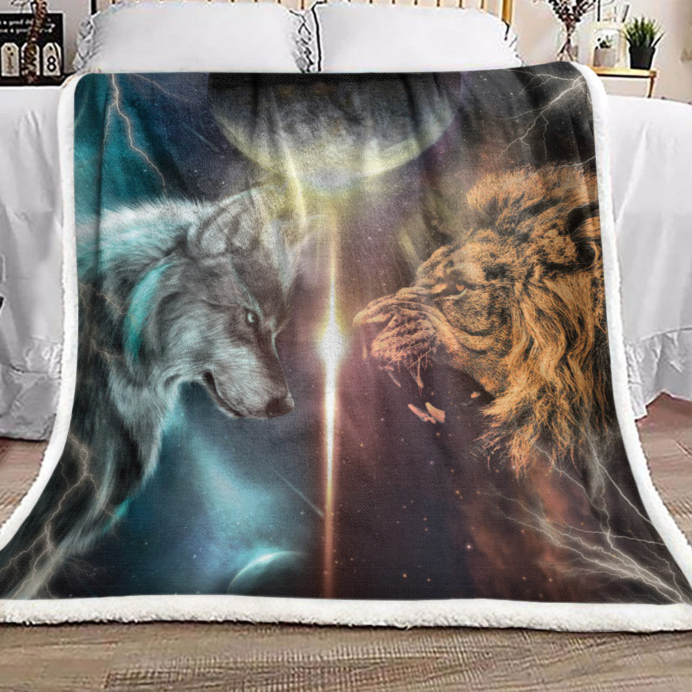 Lion And Wolf VD1111187F Sherpa Fleece Blanket