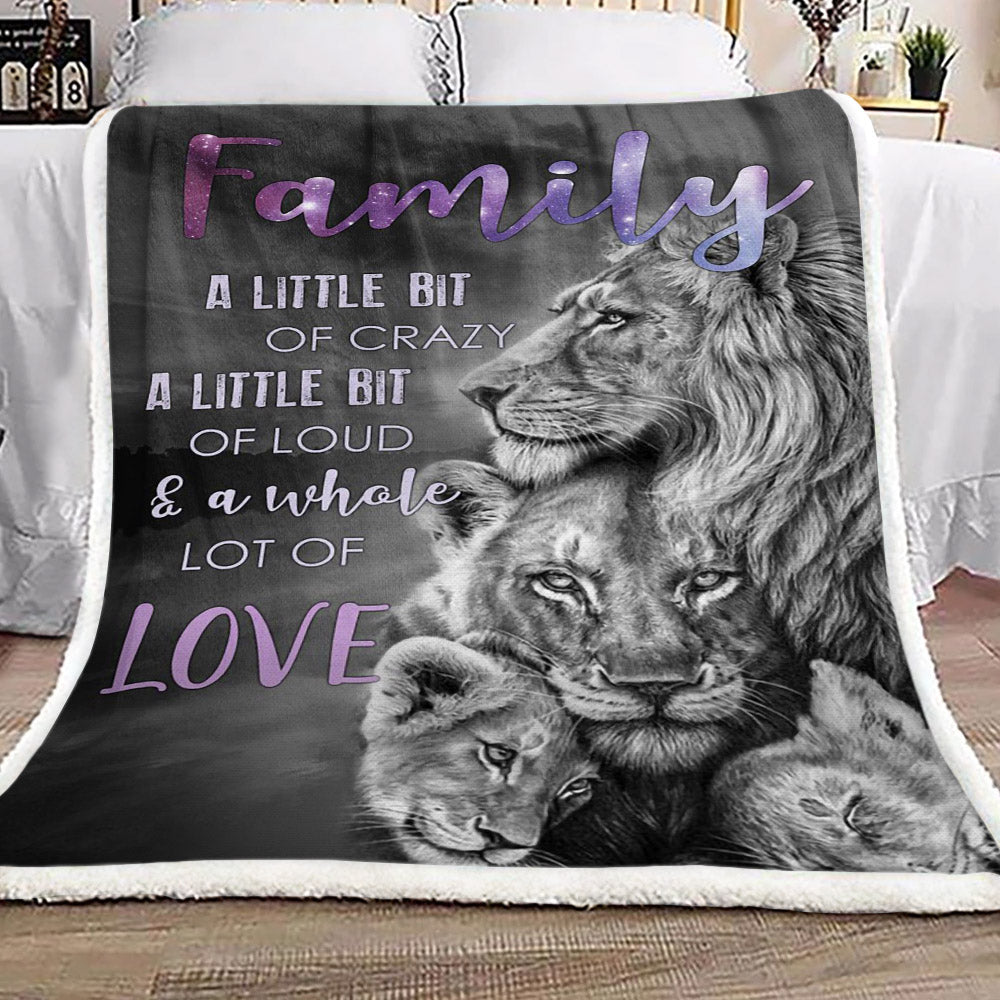 Lion Family CL16110462MDF Sherpa Fleece Blanket
