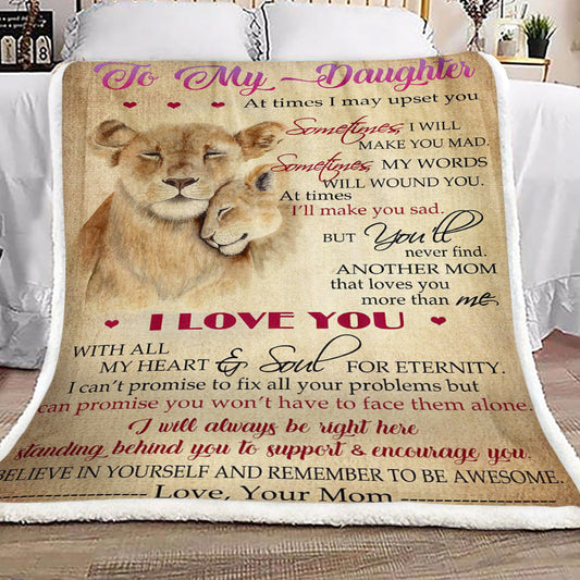 Lion To My Daughter Love Mom CL16110468MDF Sherpa Fleece Blanket