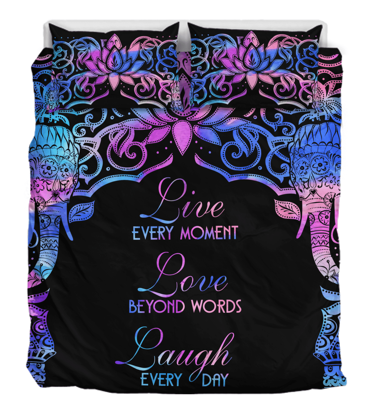 Live Love Laugh Elephant Mandala CL05100192MDB Bedding Sets